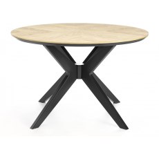 Brunel Chalk Oak & Gunmetal Circular Dining Table Brunel Chalk Oak & Gunmetal Circular Dining Table