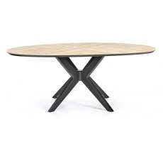 Brunel Chalk Oak & Gunmetal Elliptical Dining Table Brunel Chalk Oak & Gunmetal Elliptical Dining Table