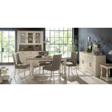 Chartreuse Aged Oak & Antique White Display Cabinet