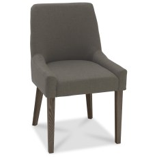 Ella Dark Oak Scoop Back Chair - Titanium Fabric (Pair) Ella Dark Oak Scoop Back Chair - Titanium Fabric (Pair)