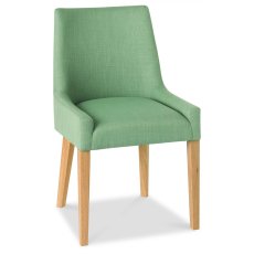Ella Light Oak Scoop Back Chair - Aqua Fabric Ella Light Oak Scoop Back Chair - Aqua Fabric