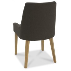 Ella Light Oak Scoop Back Chair - Black Gold Fabric (Pair) Ella Light Oak Scoop Back Chair - Black Gold Fabric (Pair)