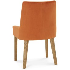 Ella Light Oak Scoop Back Chair - Harvest Pumpkin Velvet Fabric (Pair) Ella Light Oak Scoop Back Chair - Harvest Pumpkin Velvet Fabric (Pair)