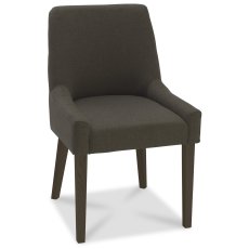Ella Walnut Scoop Back Chair - Black Gold Fabric (Pair) Ella Walnut Scoop Back Chair - Black Gold Fabric (Pair)