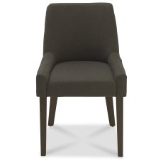 Ella Walnut Scoop Back Chair - Black Gold Fabric (Pair)