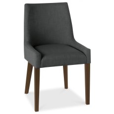 Ella Walnut Scoop Back Chair - Charcoal (Pair) Ella Walnut Scoop Back Chair - Charcoal (Pair)