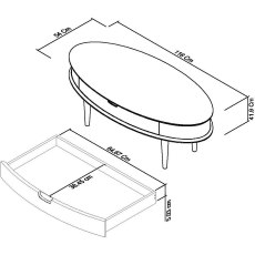 Oslo Walnut Coffee Table With Drawer