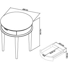 Oslo Walnut Lamp Table With Drawer