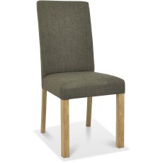 Parker Light Oak Square Back Chair - Black Gold Fabric (Pair)