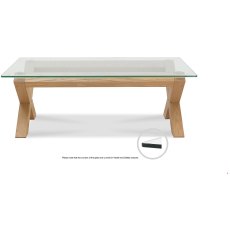 Turin Light Oak Glass Coffee Table