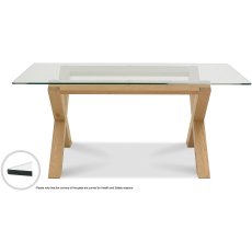 Turin Light Oak Glass Top Dining Table