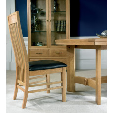 Turner Slatted Chair - Brown Faux Leather (Single) Turner Slatted Chair - Brown Faux Leather (Single)