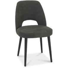 Vintage Peppercorn Upholstered Chair - Dark Grey Fabric (Pair)