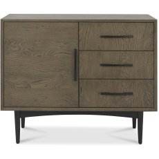 Vintage Weathered Oak & Peppercorn Narrow Sideboard