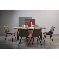 Vintage Weathered Oak 6 Seater Table & 6 Seurat Tan Faux Suede Fabric Chairs Vintage Weathered Oak 6 Seater Table & 6 Seurat Tan Faux Suede Fabric Chairs