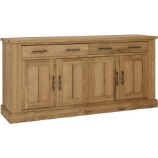 Westbury Rustic Oak 4 Door Sideboard