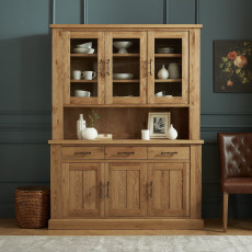 Westbury Rustic Oak Glazed Dresser