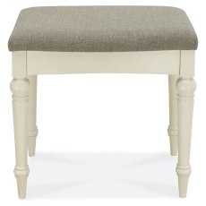 Ashley Antique White Stool - Pebble Brown Fabric