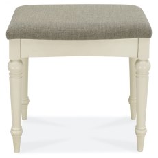 Montreux Antique White Stool - Pebble Brown Fabric Montreux Antique White Stool - Pebble Brown Fabric