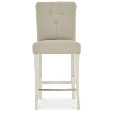 Montreux Soft Grey Upholstered Bar Stool - Grey Bonded Leather Montreux Soft Grey Upholstered Bar Stool - Grey Bonded Leather