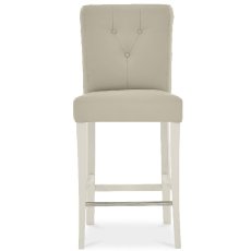Montreux Soft Grey Upholstered Bar Stool - Grey Bonded Leather Montreux Soft Grey Upholstered Bar Stool - Grey Bonded Leather