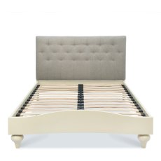 Montreux Soft Grey Uph Bedstead Vertical Stitch Pebble Grey Fabric King 150cm