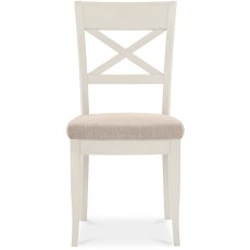 Montreux Antique White X Back Chair - Sand Colour Fabric (Pair)