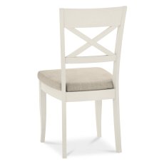 Montreux Antique White X Back Chair - Sand Colour Fabric (Single)