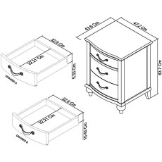 Montreux Grey Washed Oak & Soft Grey 3 Drawer Nightstand Montreux Grey Washed Oak & Soft Grey 3 Drawer Nightstand