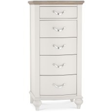 Ashley Grey Washed Oak & Soft Grey 5 Drawer Tall Chest