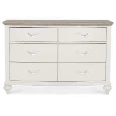 Montreux Grey Washed Oak & Soft Grey 6 Drawer Wide Chest