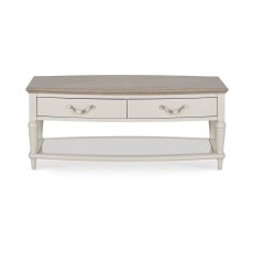 Montreux Grey Washed Oak & Soft Grey Coffee Table With Drawers