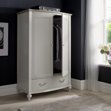 Ashley Grey Washed Oak & Soft Grey Double Wardrobe