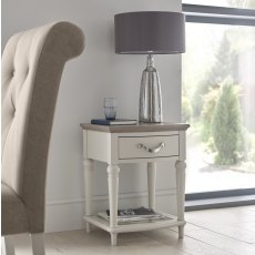 Ashley Grey Washed Oak & Soft Grey Lamp Table With Drawer