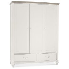 Montreux Grey Washed Oak & Soft Grey Triple Wardrobe