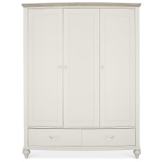 Montreux Grey Washed Oak & Soft Grey Triple Wardrobe