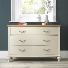 Ashley Pale Oak & Antique White 6 Drawer Wide Chest