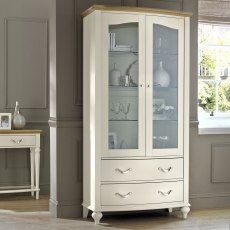 Ashley Pale Oak & Antique White Display Cabinet