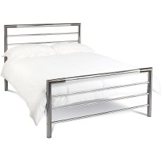 Urban Shiny Nickel & Black Nickel Bedstead King 150cm Urban Shiny Nickel & Black Nickel Bedstead King 150cm