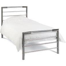 Urban Shiny Nickel & Black Nickel Bedstead Single 90cm Urban Shiny Nickel & Black Nickel Bedstead Single 90cm