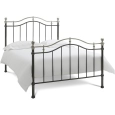 Chloe Black & Shiny Nickel Bedstead Double 135cm Chloe Black & Shiny Nickel Bedstead Double 135cm
