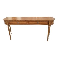 Powerscourt Dark Burl Large Concave Console Table With 2 Drawers