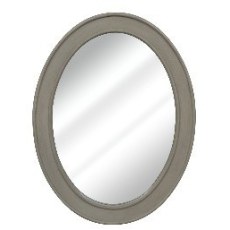 Oval Heritage Mirror - Grey With Gold Distress