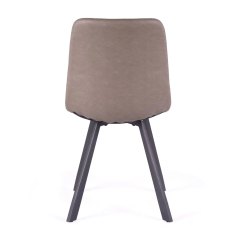 Vintage Beige Pu Chair with Metal Leg