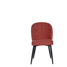 Clio Red Fabric Chair with Antracite Grey Metal Leg