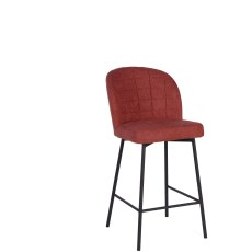 Clio Red Fabric Counter Stool