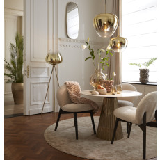 Tafel 100x72 cm LEYDA marmer wit-antiek brons Tafel 100x72 cm LEYDA marmer wit-antiek brons