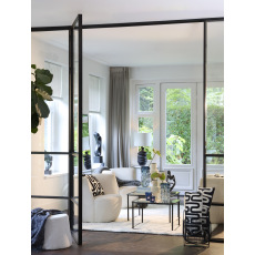 Salontafel S2 65x65x40+75x75x44 cm LOFTI mat zwart+hldr gls Salontafel S2 65x65x40+75x75x44 cm LOFTI mat zwart+hldr gls