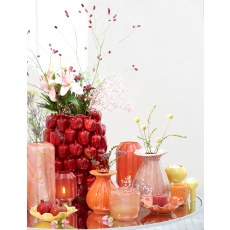 Vaas 14x13 cm SELENE glas helder+roodoranje (6 pieces) Vaas 14x13 cm SELENE glas helder+roodoranje (6 pieces)