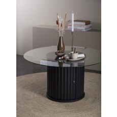 Velvet Coffee Table with Glass Top - 80cm